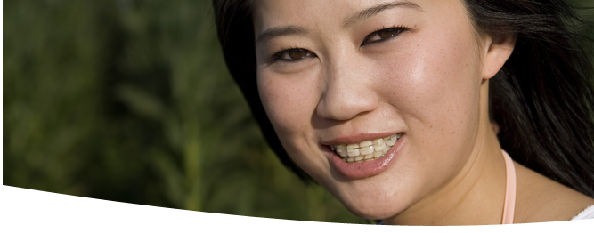 Woman with Braces, smiling