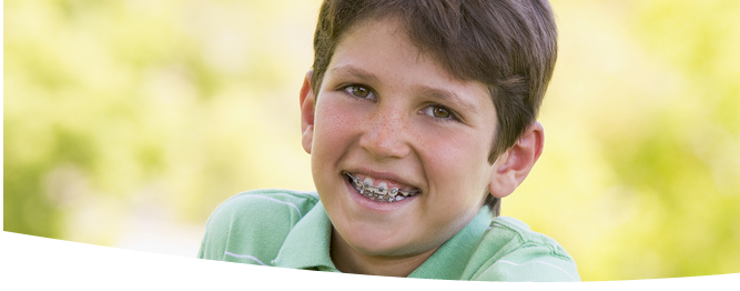 Young boy with braces