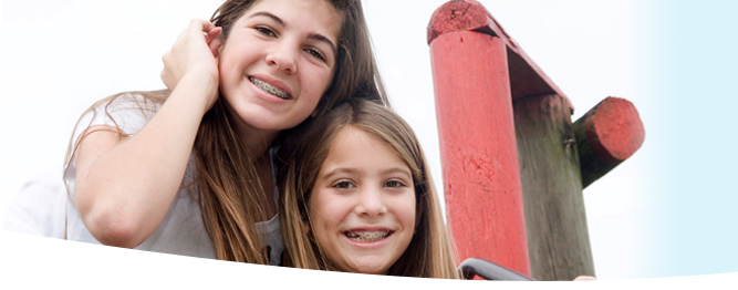 Two Young Girls with braces